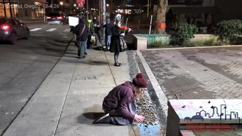 Rocks Are Thrown At Portland, Oregon ICE Gate