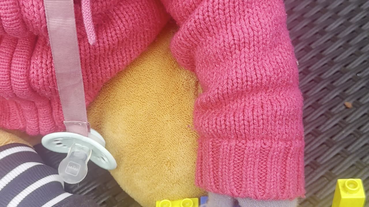 Baby Kayla Plays Duplo Outside on a Cold Day ❄️🧱