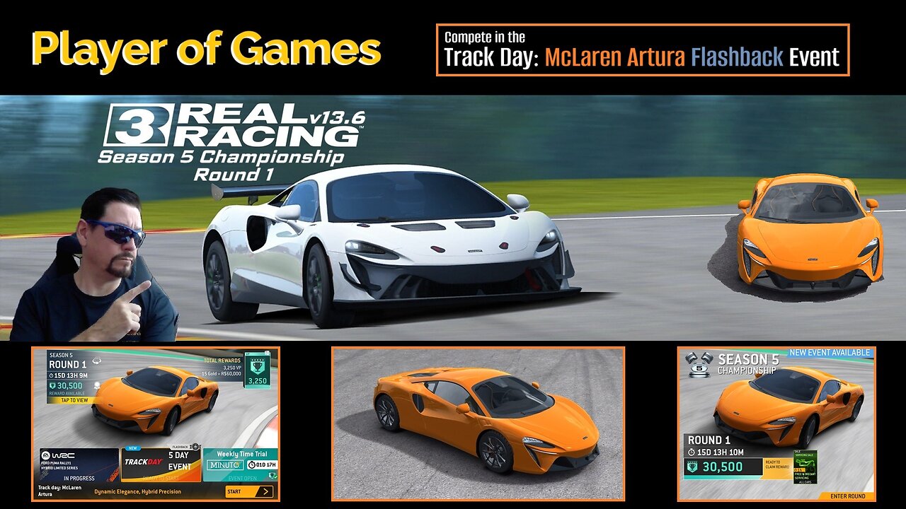 Player of Games: Real Racing 3 Update 13.6: Compete in the Track Day: McLAREN ARTURA Flashback Event