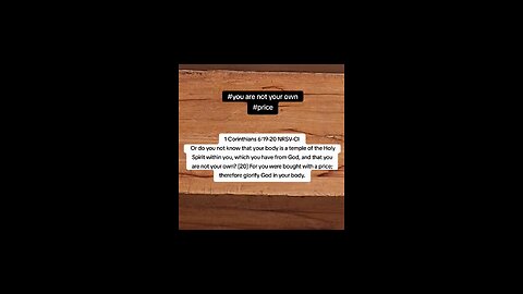 you are not your own #biblebuild #bibleverse #bibleverseoftheday #bible #christiantiktok