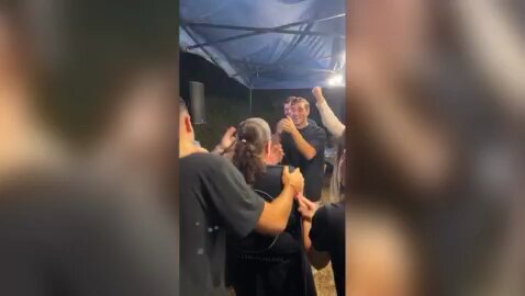 Mother of a hostage and friends are excited. Her son is coming back tomorrow.
