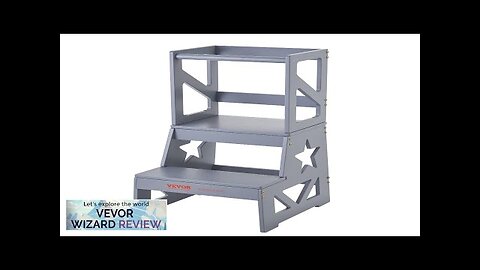 VEVOR Toddler Step Stool Natural Pine Wood Kids Kitchen Stool Helper Review