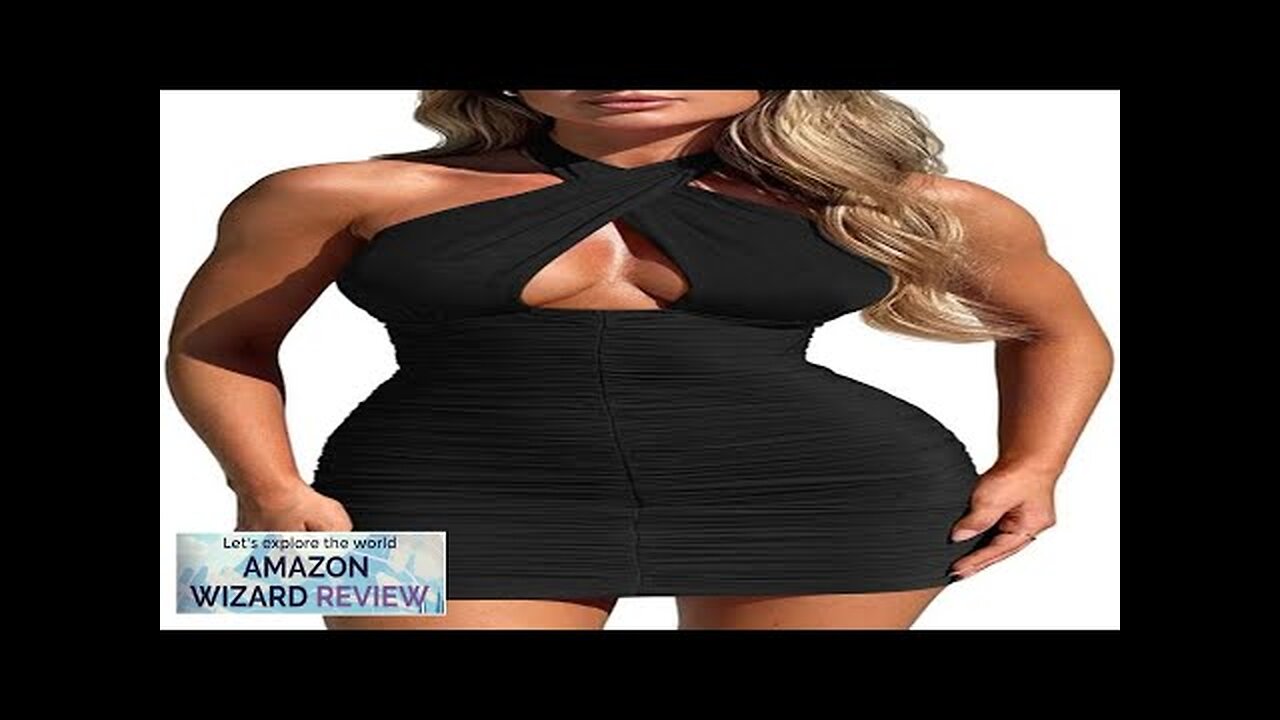 BEAGIMEG Women's Sexy Bodycon Sleeveless Criss Cross Ruched Halter Mini Party Club Review