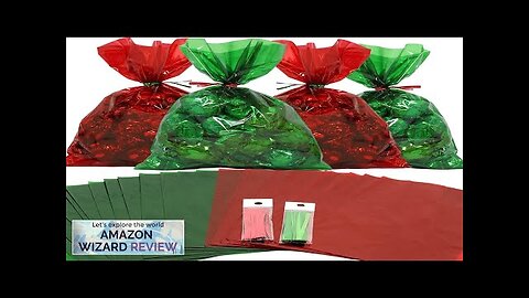 Cellophane Treat Bags 100 pcs Mix Holiday Colors (6 Inch x 9 Review