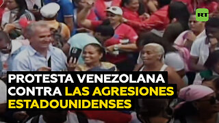 Venezolanos se manifiestan contra las agresiones de EE.UU. en el mar Caribe