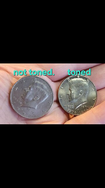 Toned Kennedy half dollar toned Lot