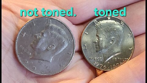 Toned Kennedy half dollar toned Lot