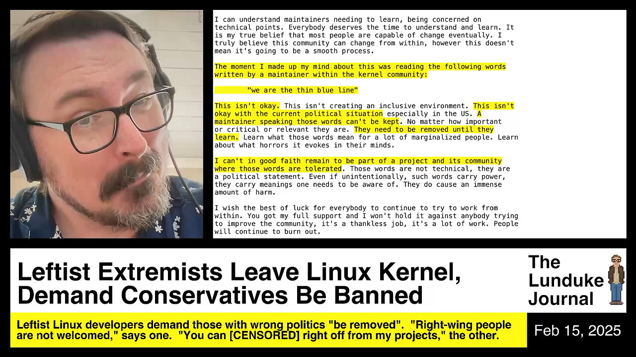 Leftist Extremists Leave Linux Kernel, Demand Conservatives Be Banned