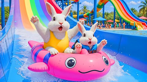 Bunny Make Grape Juice to Save for a Summer Water Park Trip 🍇💦 Heartwarming Story#rabbit #bunny