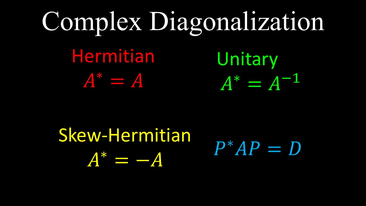 Hermitian and Unitary Matrices, Complex Matrix Diagonalization - Linear Algebra