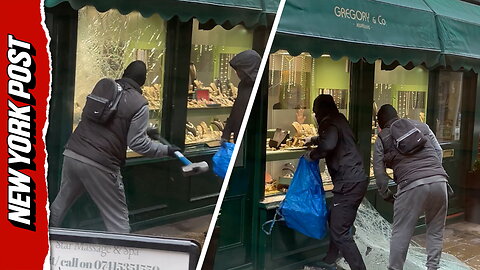 Shocking video shows sledgehammer-wielding robbers raid London jewelry store