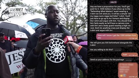 Did Avi Yemeni from Rebel News pay a Retarded Black Man to wear a Nazi shirt to blame Joel Davis? 卐