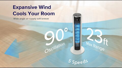 LEVOIT Tower Fan for Bedroom, 25ft/s Standing Fan that Blows Cold Air for Home