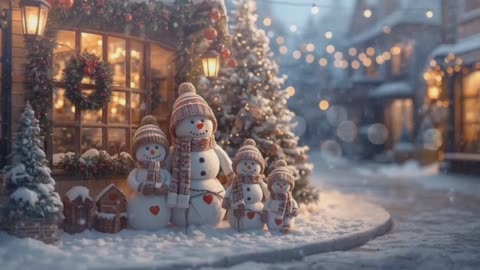 Christmas Jazz Music with winter snowfall Ambience