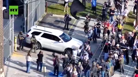 'Superhero' rioter with Captain America shield hurls tear gas into ICE & bumrushed by heavil