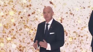 "Please welcome the very first winner of the FIFA Peace Prize — the 45th and 47th