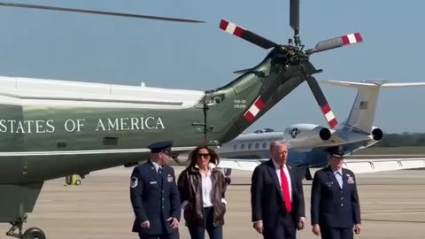 President Trump and First Lady en route to Norfolk, VA to celebrate the Navy's 250th birthday