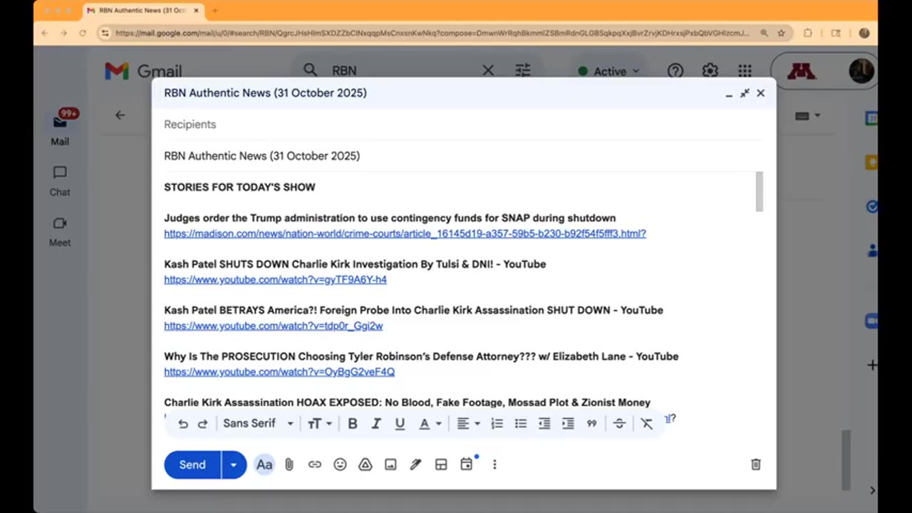 RBN Authentic News (31 October 2025)