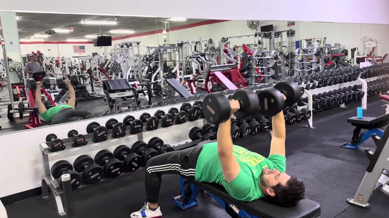 Dumbbell Flat Bench 70LBs 8 Reps Each Arm