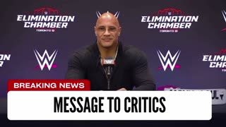 Rock Sends Message To Critics