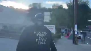 Antifa blob already threatening Tommy at Portland Ice protest.