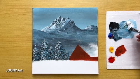 Winter Scenery Painting _ Acrylic Painting _ STEP by STEP