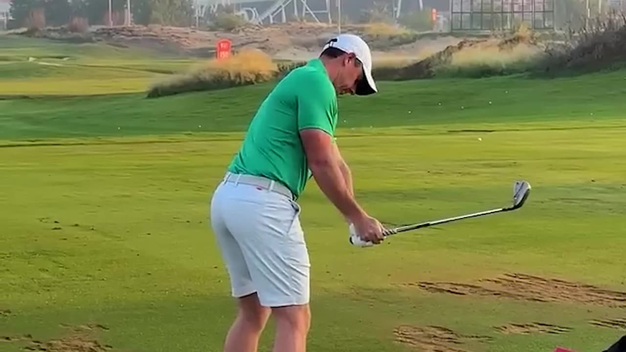 Rory pracitcing iron game #golf #golfer #professional #athlete #pro #driver #hit #shot #swing #club