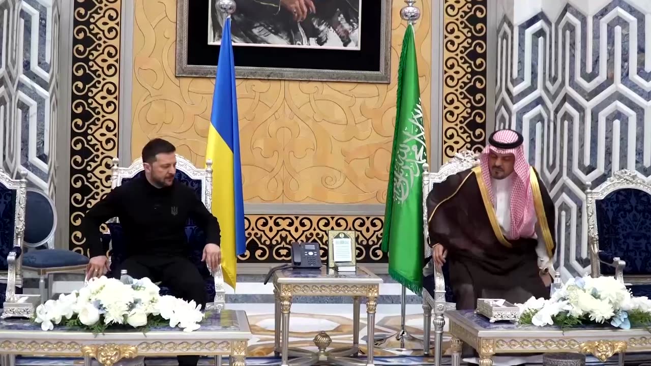 Zelenskiy lands in Saudi as US has hopes for Ukraine talks