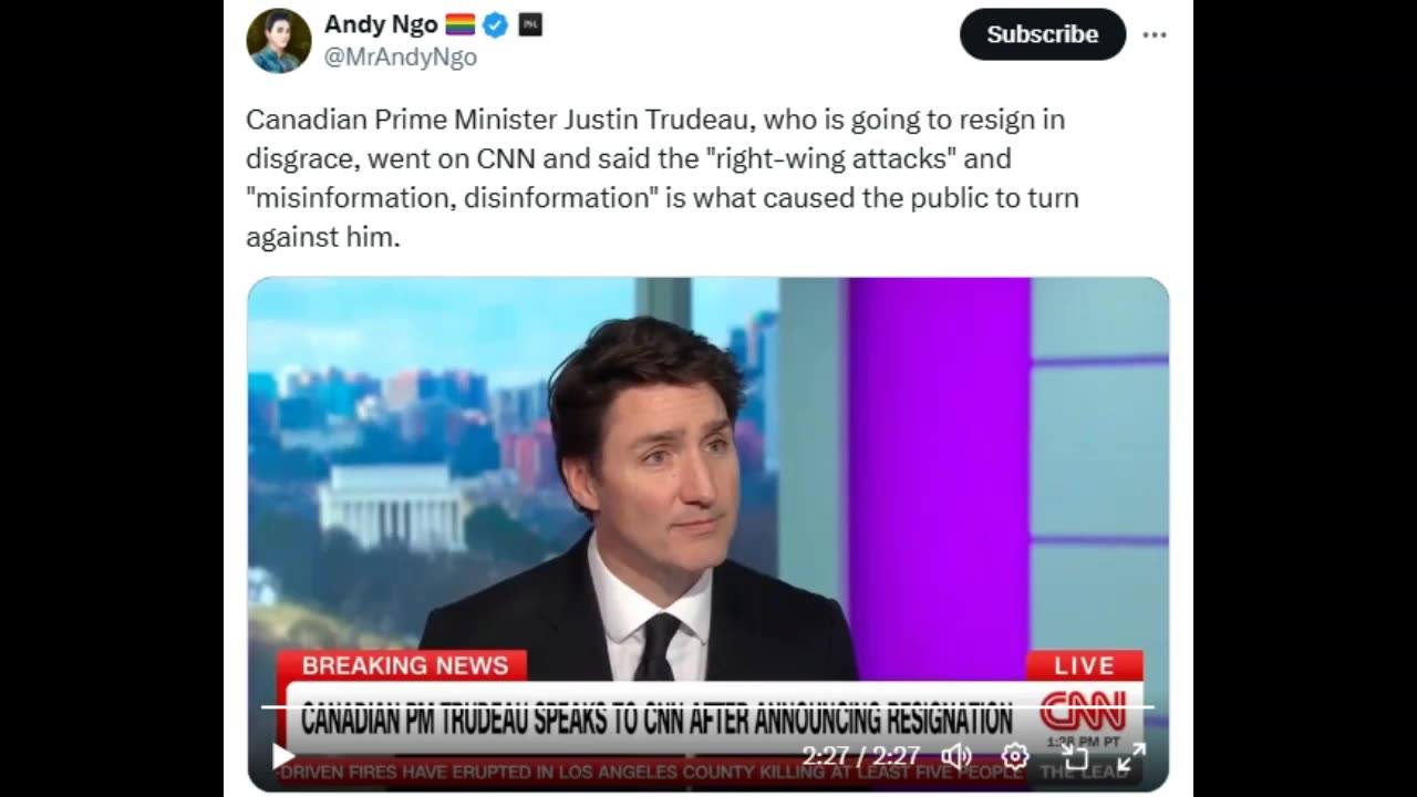 Trudeau Blames Social Media Misinformation For His Downfall! Not His Policies?