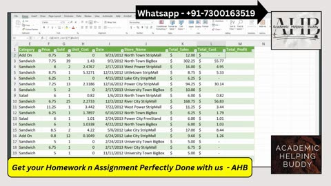 Appalachian State University Excel 365 SAM Project 1A | Appwich Data Analysis | Shelly Cashman