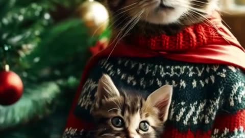 Cats Christmas Hilarious Fun #AICats #CuteAICats #mqaicatsworld #mq