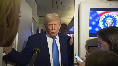 President Trump Gaggles with Press On Air Force One, Apr. 6, 2025