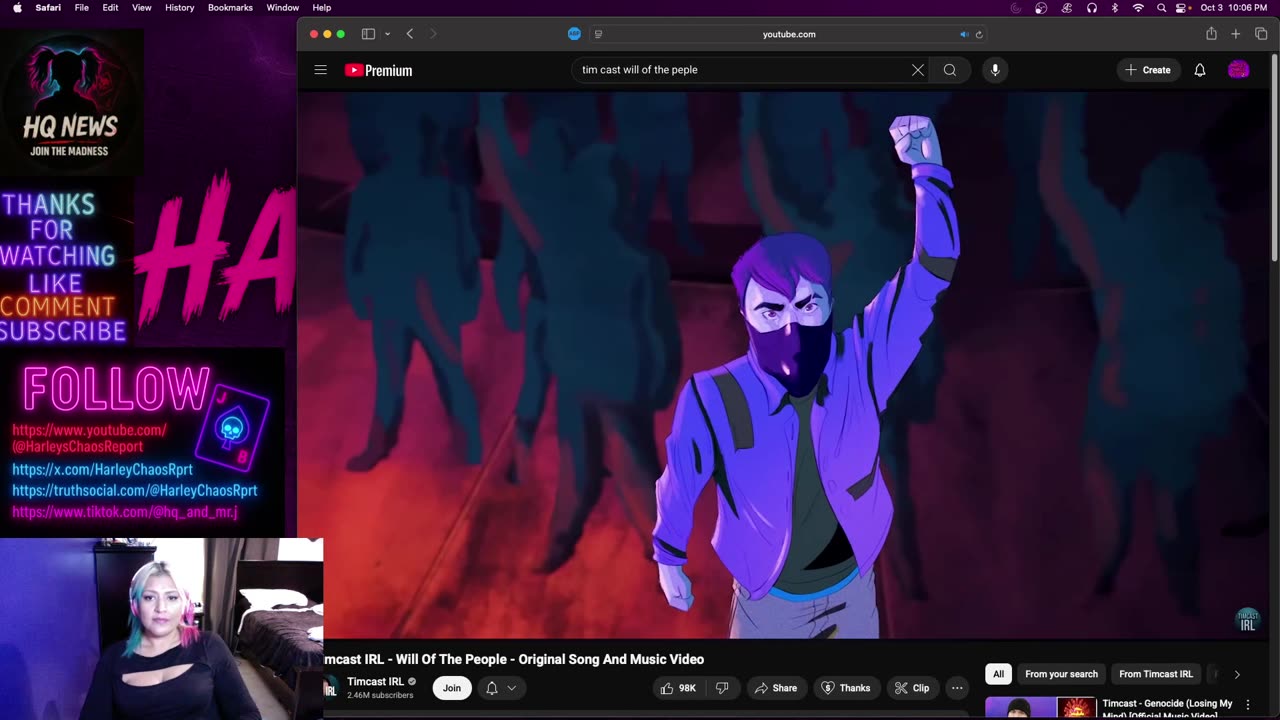 Harley Reacts to Tim Pool’s Song “Will of the People"