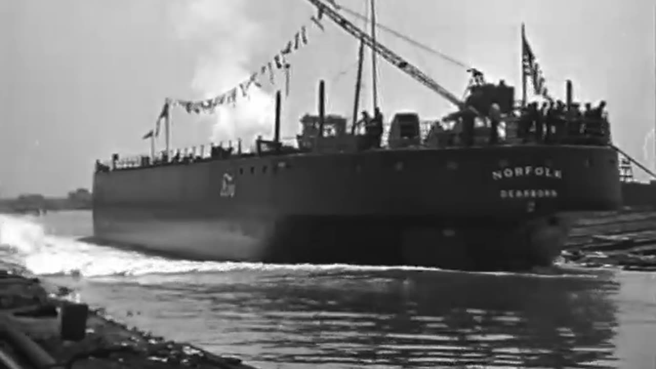 Henry Ford and Others... - Henry Ford and Others Looking at Machine Launching Ship Norf - fc-fc-3725