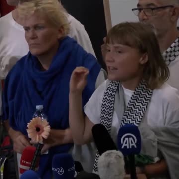 Greta Thunberg, hysterical after landing in Europe