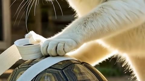 The cat and turtle video