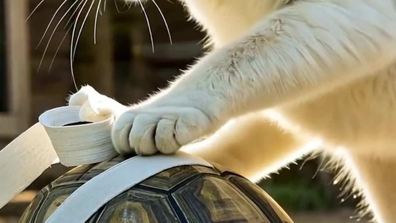 The cat and turtle video