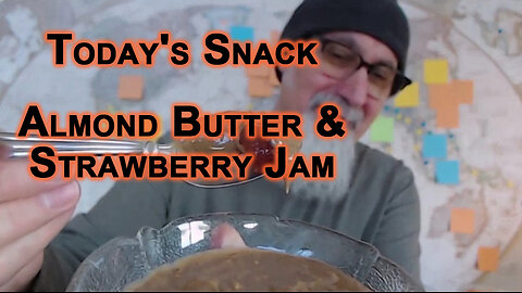 Today's Snack: Almond Butter and Strawberry Jam [Food Eating ASMR]