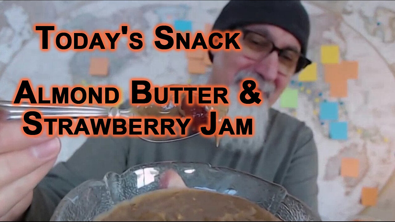 Today's Snack: Almond Butter and Strawberry Jam [Food Eating ASMR]