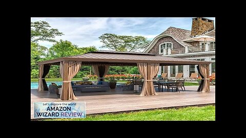 MELLCOM 14' x 20' Hardtop Gazebo Wooden Finish Coated Aluminum Frame Gazebo Review