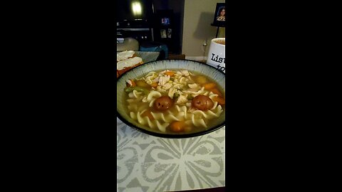 Eating Homemade Chicken Soup Made By Wife, Dbn, MI, 12/11/25