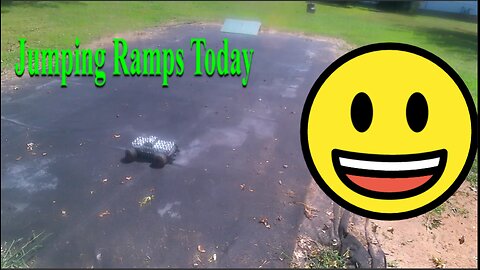 RC Truck Jumping Double Ramps In The Back Yard Part 1