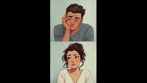 Sad couple after breakup