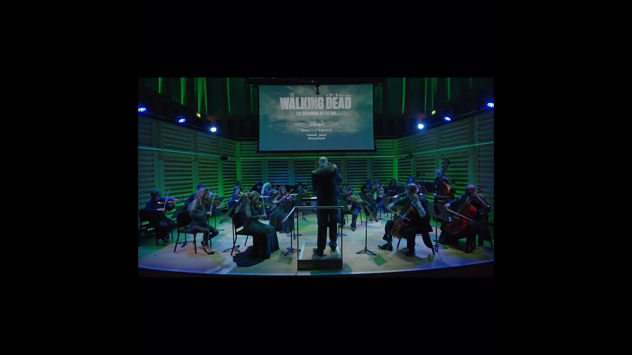 Orchestra performs Walking dead theme as walkers