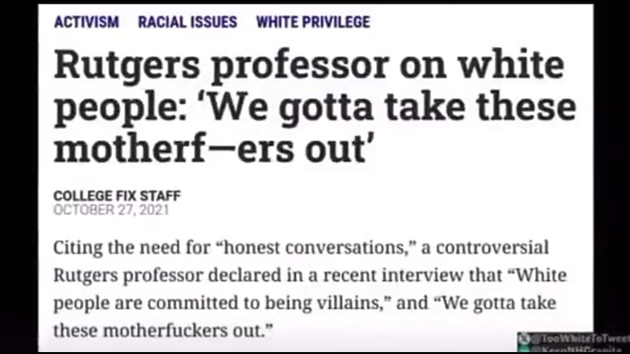 ANTI-WHITE INSTITUTIONS ARE INDOCTRINATING AND PUSHING PROPAGANDA TO HATE; AND IT'S ON THE RISE! 👊