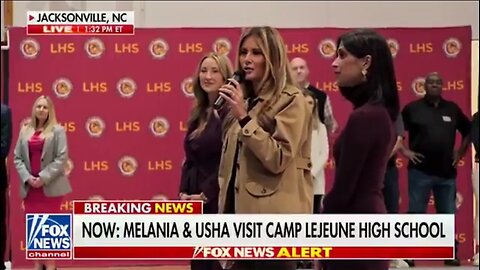 First Lady Melania Trump Visits Students and Families At Marine Corps Base Camp Lejeune