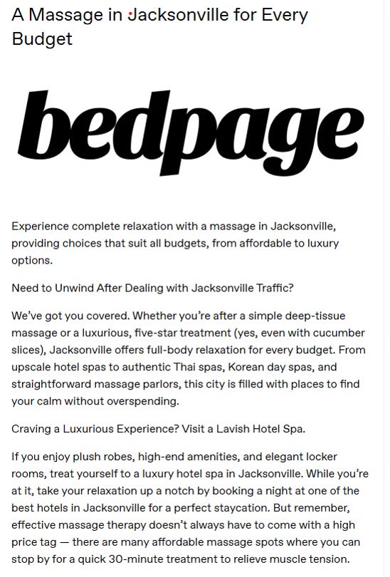 A Massage in Jacksonville for Every Budget