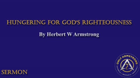 Hungering For God's Righteousness