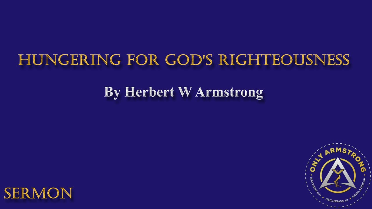 Hungering For God's Righteousness