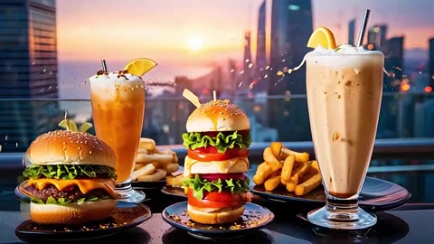 The Perfect Meal to Pull Off: Burger, Hot Dog, and French Fries Tower